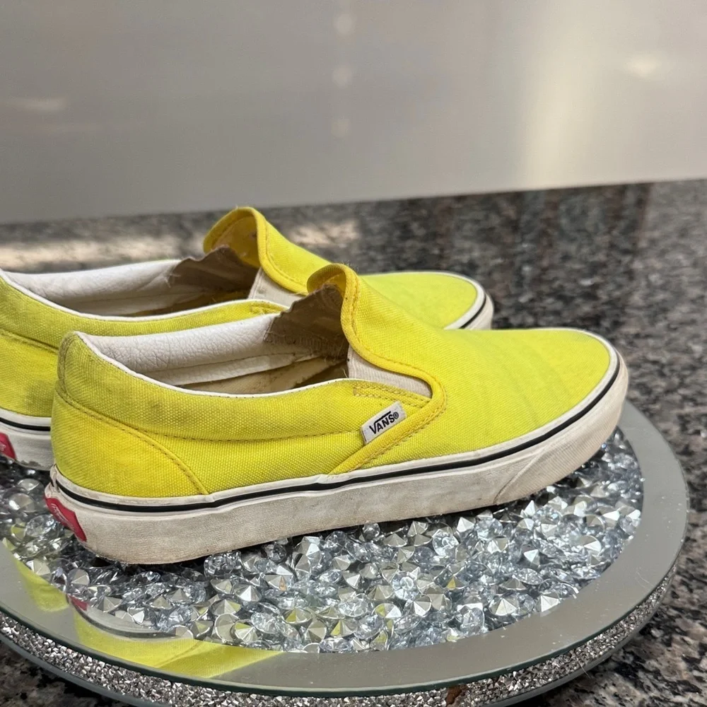 Vans Vibrant Yellow Canvas Slip-Ons M9 W10.5